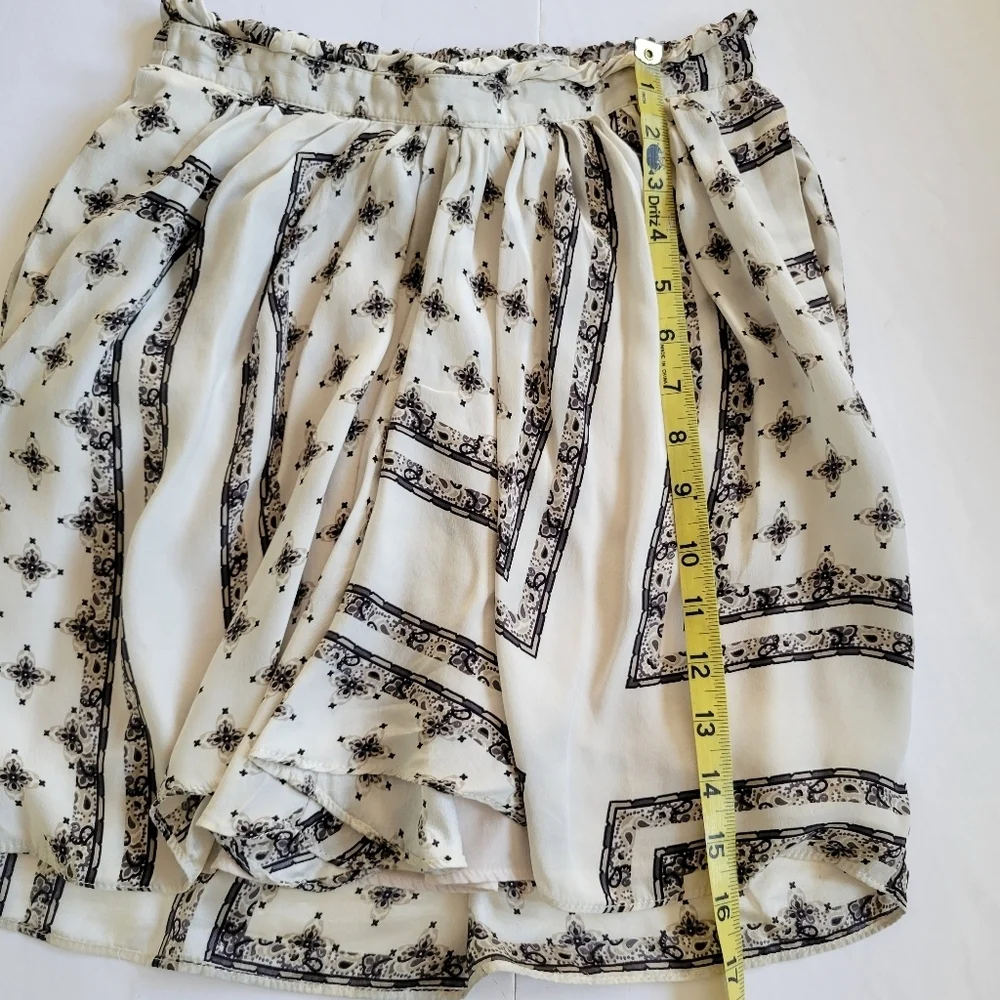 Zara Silk Print Mini Skirt.